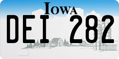 IA license plate DEI282