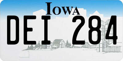 IA license plate DEI284