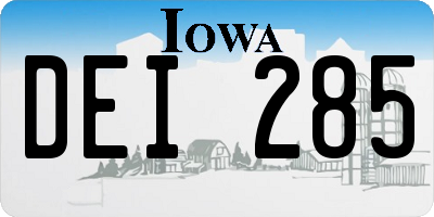 IA license plate DEI285