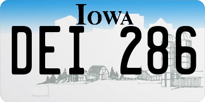 IA license plate DEI286