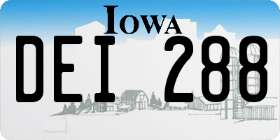 IA license plate DEI288
