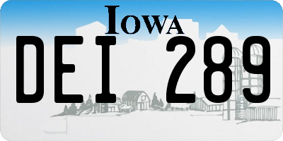 IA license plate DEI289