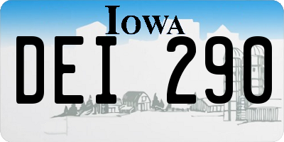 IA license plate DEI290