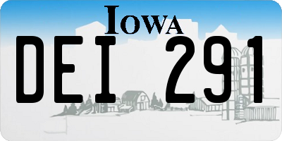 IA license plate DEI291