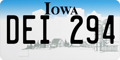 IA license plate DEI294