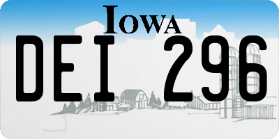 IA license plate DEI296