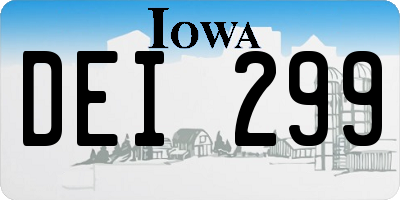 IA license plate DEI299