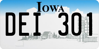 IA license plate DEI301