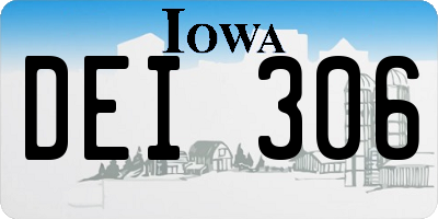 IA license plate DEI306