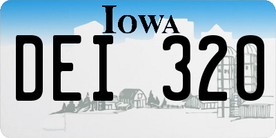 IA license plate DEI320