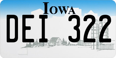 IA license plate DEI322