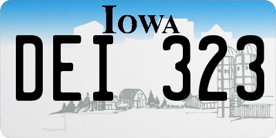 IA license plate DEI323
