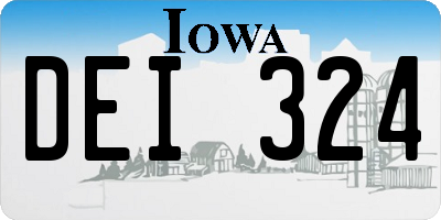 IA license plate DEI324