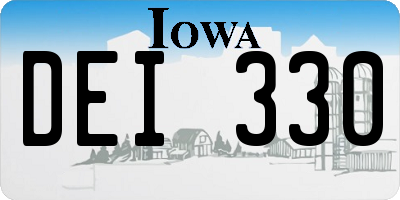 IA license plate DEI330