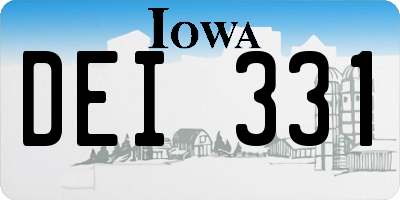 IA license plate DEI331
