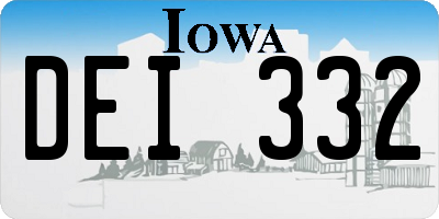 IA license plate DEI332