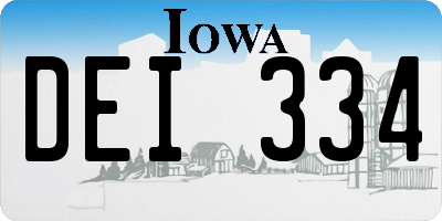 IA license plate DEI334