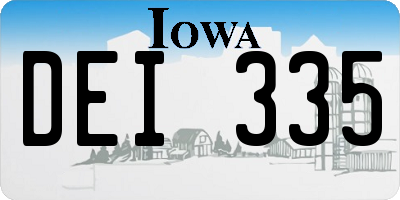 IA license plate DEI335