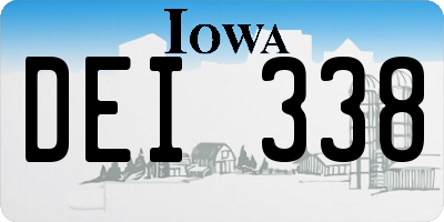 IA license plate DEI338