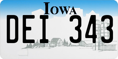 IA license plate DEI343