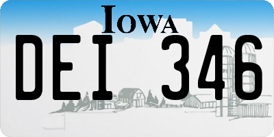 IA license plate DEI346