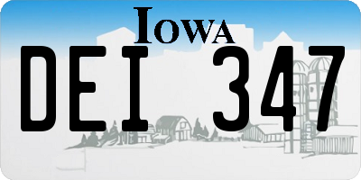 IA license plate DEI347