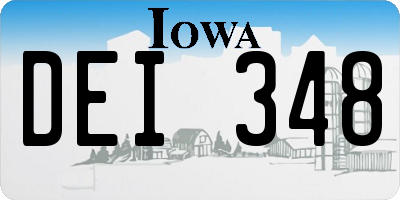 IA license plate DEI348
