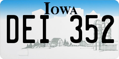 IA license plate DEI352