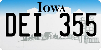 IA license plate DEI355