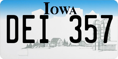IA license plate DEI357