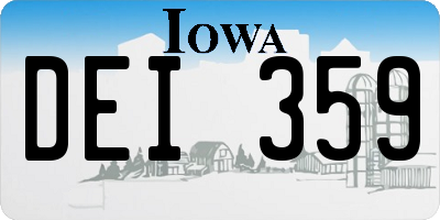 IA license plate DEI359