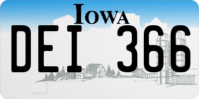IA license plate DEI366