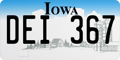 IA license plate DEI367