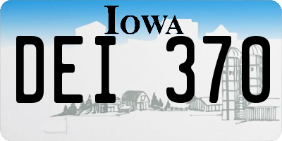 IA license plate DEI370