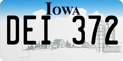 IA license plate DEI372