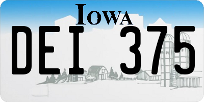 IA license plate DEI375