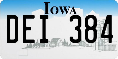 IA license plate DEI384