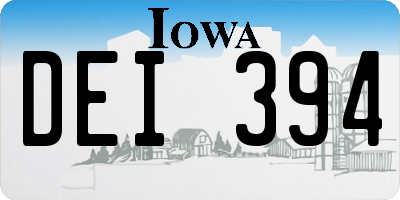 IA license plate DEI394