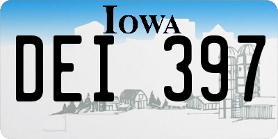 IA license plate DEI397