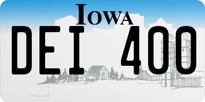 IA license plate DEI400