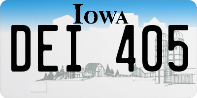 IA license plate DEI405
