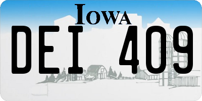 IA license plate DEI409