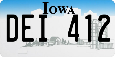 IA license plate DEI412