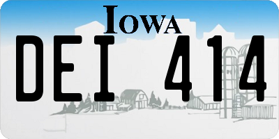 IA license plate DEI414