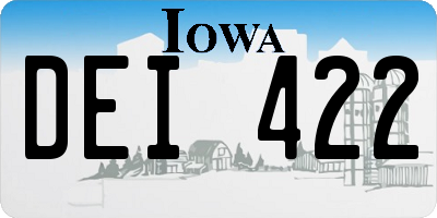 IA license plate DEI422