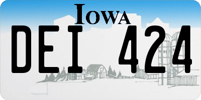IA license plate DEI424