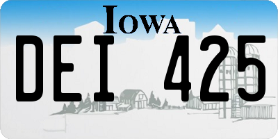 IA license plate DEI425