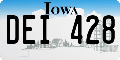 IA license plate DEI428