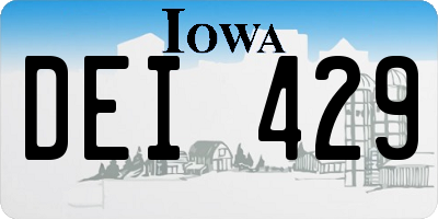 IA license plate DEI429