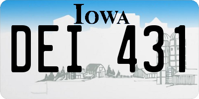 IA license plate DEI431
